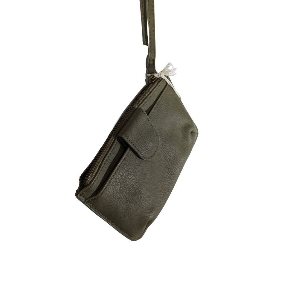 Zip Closure Wristlet Universal Thread Green Pouch Zipper Wallet Compartments New